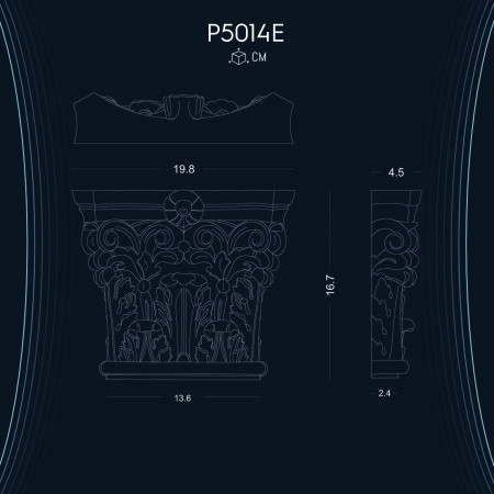 Poliüretan Pilaster Sütun Başlık P5014E - Ahşap Muadili Sütun Modelleri ve Dekorasyon Fikirleri