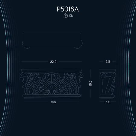 Poliüretan Pilaster Sütun Başlık P5018A - Ahşap Muadili Sütun İmalatı ve Dekorasyon Fikirleri