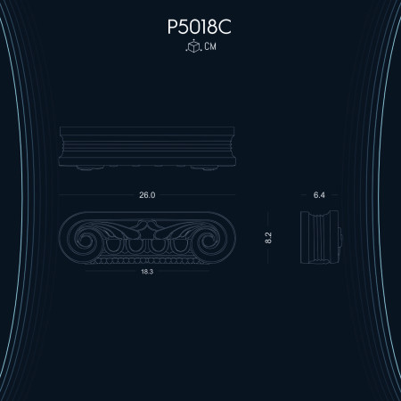 Poliüretan Pilaster Sütun İyon Başlık P5018C - Osmanlı Pilaster Sütun Başlıkları ve Dekorasyon Fikirleri