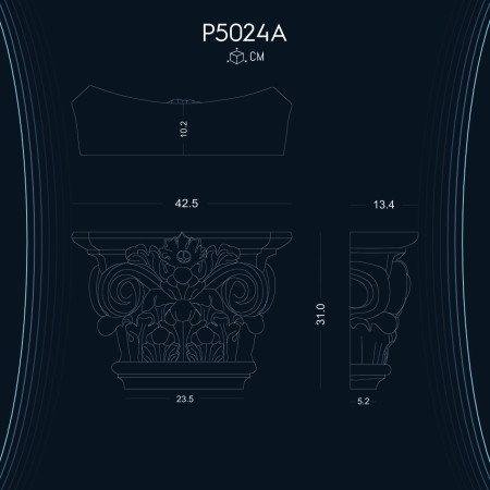 Poliüretan Pilaster Sütun Başlık P5024A: Dekoratif Dor İyon Korint Sütun Modelleri ve Çeşitleri