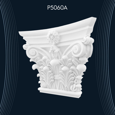 Poliüretan 60 cm Sütun Modelleri - İyon Dor ve Korint Plaster Başlıkları ile Yivli ve Panel Tasarımları için Dış Mekan Klasik Dekorasyon Fikirleri