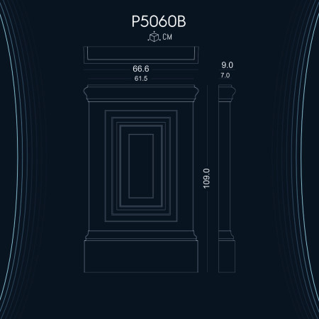 Poliüretan Pilaster Sütun Alt Kaide P5060B - Dekoratif Dor İyon Korint Sütun Başlıkları ile Şık Dekorasyon Modelleri