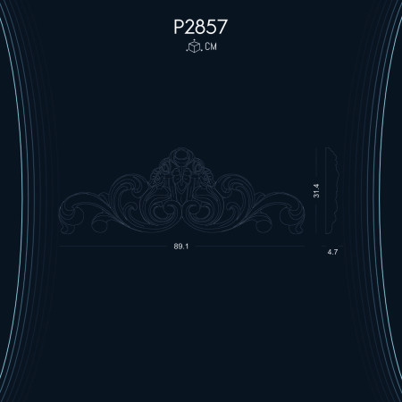 Poliüretan Taç P2857: Süslü Motiflerle Desenlenmiş Poliüretan Taçlar - Dekorasyon Fikirleri ve Modelleri