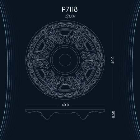 Poliüretan Tavan Göbek ve Rozetler P7118: Dekorasyon Fikirleri ve Modelleri ile Ahşap Alternatifi