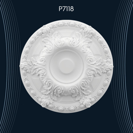 Poliüretan Tavan Göbek ve Rozetler P7118: Dekorasyon Fikirleri ve Modelleri ile Ahşap Alternatifi