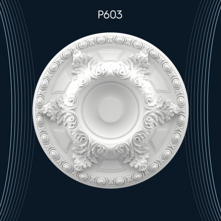 Poliüretan Tavan Göbek ve Rozetler P603: Hızlı ve Zamandan Tasarruf Sağlayan Dekorasyon Modelleri