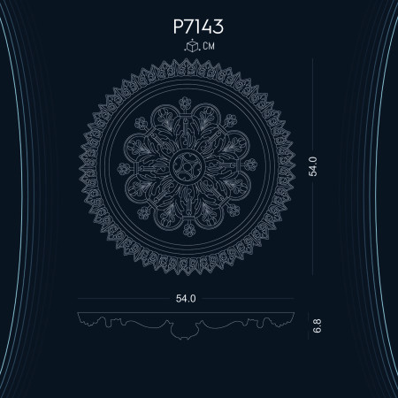 Poliüretan Tavan Göbek ve Rozetler P7143: Şıklık ve Zarafet Katmaya Yardımcı Dekorasyon Modelleri