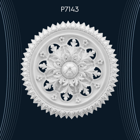 Poliüretan Tavan Göbek ve Rozetler P7143: Şıklık ve Zarafet Katmaya Yardımcı Dekorasyon Modelleri