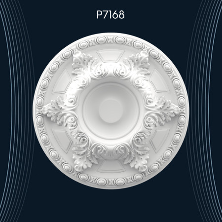 Poliüretan Tavan Göbek ve Rozetler P7168: İç Mekanlarda Estetik Görünüm İçin Yüksek Kaliteli Dekorasyon Modelleri ve Fikirleri
