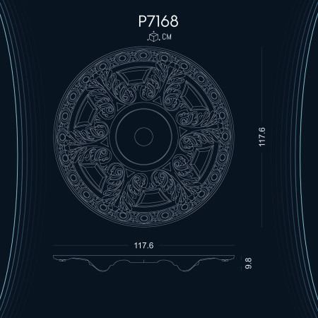 Poliüretan Tavan Göbek ve Rozetler P7168: İç Mekanlarda Estetik Görünüm İçin Yüksek Kaliteli Dekorasyon Modelleri ve Fikirleri