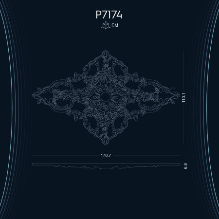 Poliüretan Tavan Göbek ve Rozetler P7174: Dekorasyon Fikirleri ve Modelleri ile Süsleme Ürünleri