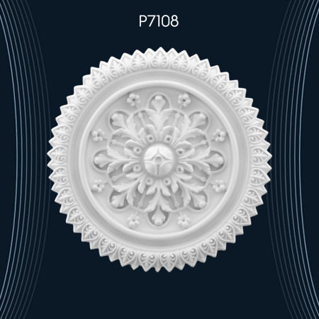Poliüretan Tavan Göbek ve Rozetler P7108: Hafiflik ve Dayanıklılık ile Uzun Ömürlü Dekorasyon Modelleri