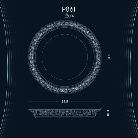 Poliüretan Kubbe P861: Motifli Poliüretan Duvar Kubbeleri ile Dekorasyon Fikirleri ve Modelleri