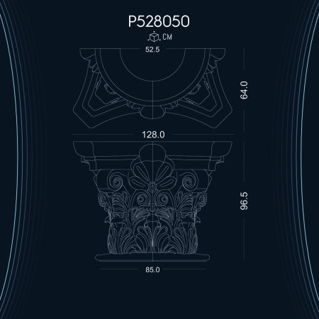 Poliüretan Sütun Başlık P528050: Antik Mimari İçin Dekorasyon Fikirleri ve Modelleri