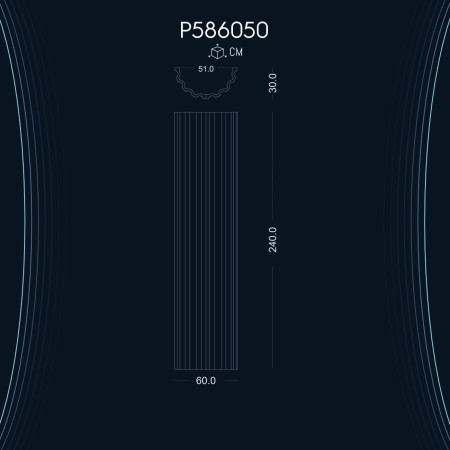 Poliüretan Yivli Sütun P586050: Bahçe, Teras ve Veranda İçin Dekorasyon Fikirleri ve Modelleri