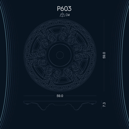 Poliüretan Tavan Göbek ve Rozetler P603: Hızlı ve Zamandan Tasarruf Sağlayan Dekorasyon Modelleri