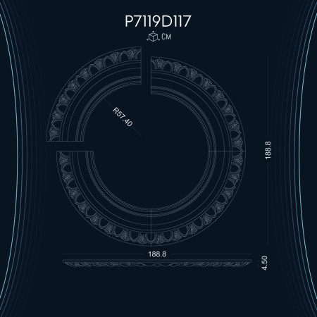 Poliüretan Tavan Göbek ve Rozetler P7119D117 ile Dekorasyon Fikirleri: Duvar ve Tavan Arasındaki Geçişi Mükemmel Şekilde Tamamlayın