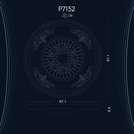 Poliüretan Tavan Göbek ve Rozetler P7152: Şık Tasarımlar ve Farklı Desenlerle Dekorasyon Fikirleri