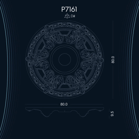 Poliüretan Tavan Göbek ve Rozetler P7161: Dekorasyon Fikirleri ve Modelleri