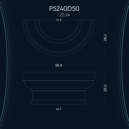 Poliüretan Sütun Başlık P5240D50 - Dor İyon Korint Dekoratif Sütun Modelleri ve Tasarım Fikirleri