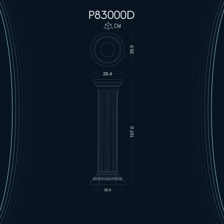 Poliüretan Kısa Roman Sütun P83000D ile Dekorasyon Fikirleri ve Modelleri - Dekoratif Dor İyon Korint Sütun ve Başlığı