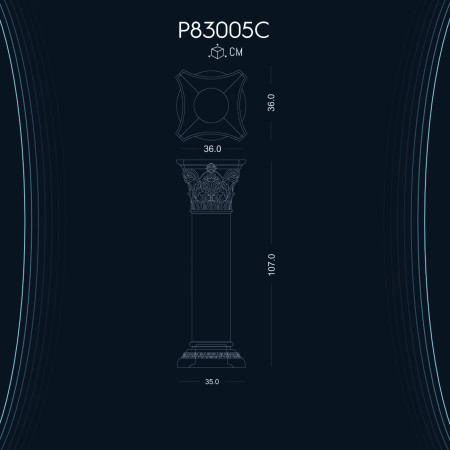 Poliüretan Kısa Roman Sütun P83005C ile Dekoratif Sütun Modelleri ve Fiyatları - Villa ve Giriş Kapısı İçin İmalattan Seçenekler