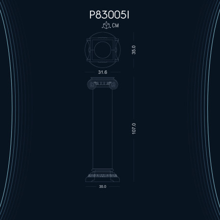 Poliüretan Kısa Roman Sütun P83005I Dor İyon Korint - Dekoratif Kısa Roman Sütun Sehpa Modelleri ve Fiyatları