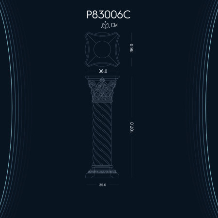 Poliüretan Kısa Roman Sütun P83006C - Osmanlı Tarzı Dekorasyon Modelleri ve Fiyatları