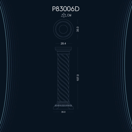 Poliüretan Kısa Roman Sütun P83006D: Bizans Roma Yunan Dekorasyon Modelleri ve Çeşitleri