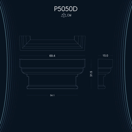 P5050D Poliüretan sert köpük pilaster sütun başlık fiyatı ahşap muadili sütunlar