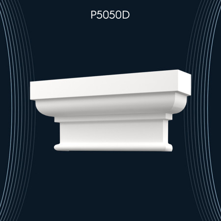 P5050D Poliüretan sert köpük pilaster sütun başlık fiyatı ahşap muadili sütunlar