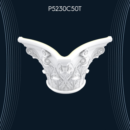 P5230C50T Bizans Roma Yunan poliüretan sütun başlıkları fiyatları Dekoratif Dor İyon Korint Sütun ve Başlığı