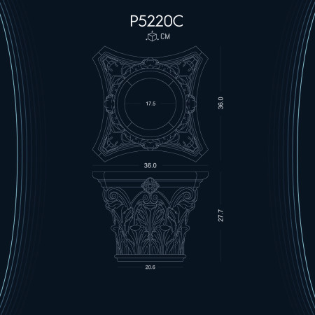 P5220C Poliüretan Söve sütun başlığı modelleri Dor İyon Korint sütunlar ve başlıkları