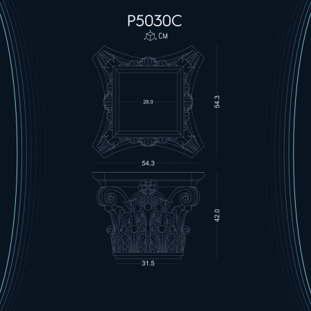P5030C Söve Sütun Poliüretan pilaster sütun başlığı fiyatı Dekoratif Dor İyon Korint Sütun ve Başlığı