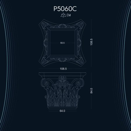 P5060C Bizans Roma Yunan poliüretan pilaster sütun modelleri Dekoratif Dor İyon Korint Sütun ve Başlığı