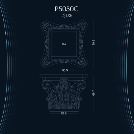 P5050C Poliüretan Söve pilaster sütun başlığı Dor İyon Korint sütunlar ve başlıkları