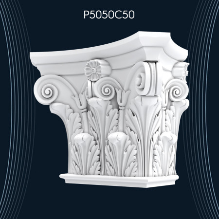 P5050C50 Poliüretan Osmanlı pilaster sütun Sütun ve Başlığı dekorları