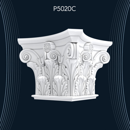 P5020C Poliüretan Dekor pilaster sütun başlığı ürünlerimiz strafor köpük değildir
