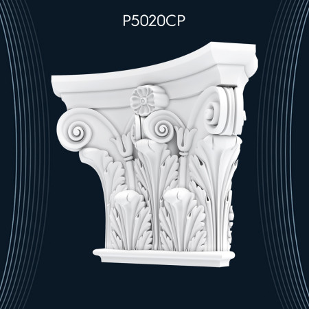 P5020CP Poliüretan iç ve dış cephe pilaster sütun başlığı fiyatı Sütun ve Başlığı dekorları