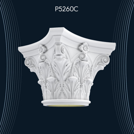 P5260C Poliüretan iç ve dış cephe sütunlar Sütun ve Başlığı dekorları