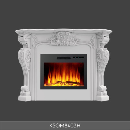 KSOM8403H Geniş salonlar için poliüretan şömine çerçevesi yalancı şömine, elektrikli şömine haznesi, köpük şömine