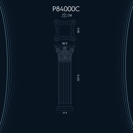 P84000C Poliüretan Söve Kısa Roman Sütun Sehpa başlıkları Dor İyon Korint Kısa Roman Sütun Sehpalar ve başlıkları