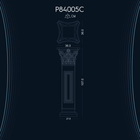 P84005C Villa ve giriş kapısı Kısa Roman Sütun Sehpa başlık modelleri Dekoratif Sütunlar