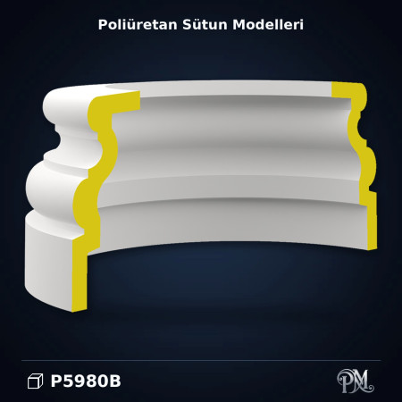P5980B Poliüretan Sütun Alt Kaide Modelleri Poliüretan 97x97 cm Kademeli Sütun Alt Kaidesi Modeli