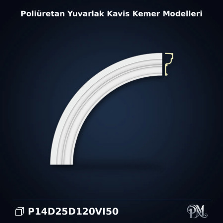 Poliüretan Kavisli Kemer Profil 60x760 mm Yuvarlak Model