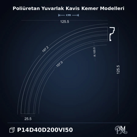 Poliüretan Yuvarlak Kavis Kemer Çerçeve Bitiş Profil Modeli