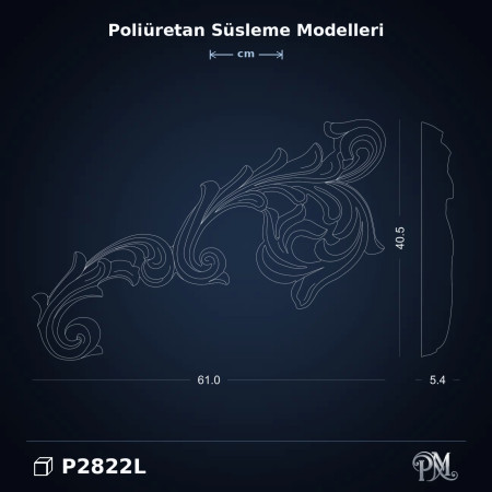 Poliüretan Süsleme 41x61x5 cm Klasik Motif