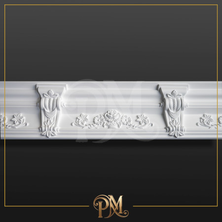 P81159 Poliüretan Desenli Kartonpiyer Modelleri 16x17 cm Klasik Floral Desenli Poliüretan Kartonpiyer