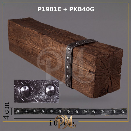 Poliüretan Perçinli Eskitme Kiriş Bandı 2x1040x40 mm