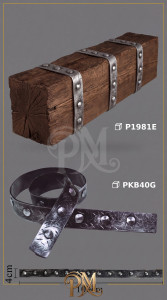 PKB40G Poliüretan Kiriş Bandı Modelleri Perçinli Siyah Gümüş Eskitme Kauçuk Kiriş Bandı 4 cm